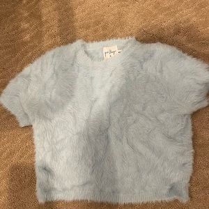 Princess Polly blue fuzzy top